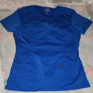 Sanibel Scrubs Women's Royal Blue Short Sleeve Top